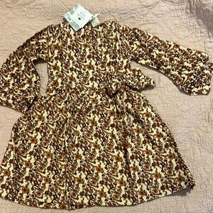 Kate Quinn Brown and Cream Casual Sundress with Bishop Sleeves